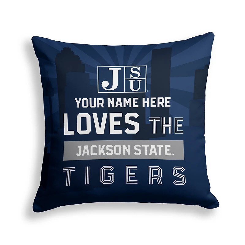 Pegasus Jackson State Tigers 18" x 18" City Skyline Personalized Decor Pillow