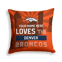 Pegasus Denver Broncos 18" x 18" City Skyline Personalized Decor Pillow