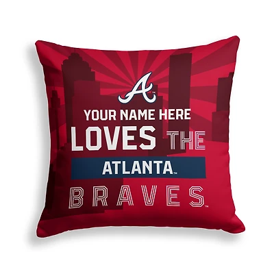 Pegasus Atlanta Braves 18" x 18" City Skyline Personalized Decor Pillow