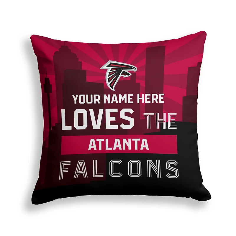 Pegasus Atlanta Falcons 18" x 18" City Skyline Personalized Decor Pillow