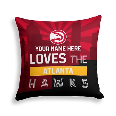 Pegasus Atlanta Hawks 18" x 18" City Skyline Personalized Decor Pillow