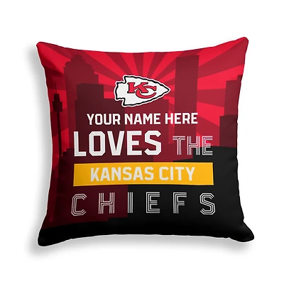 Pegasus Kansas City Chiefs 18" x 18" City Skyline Personalized Decor Pillow
