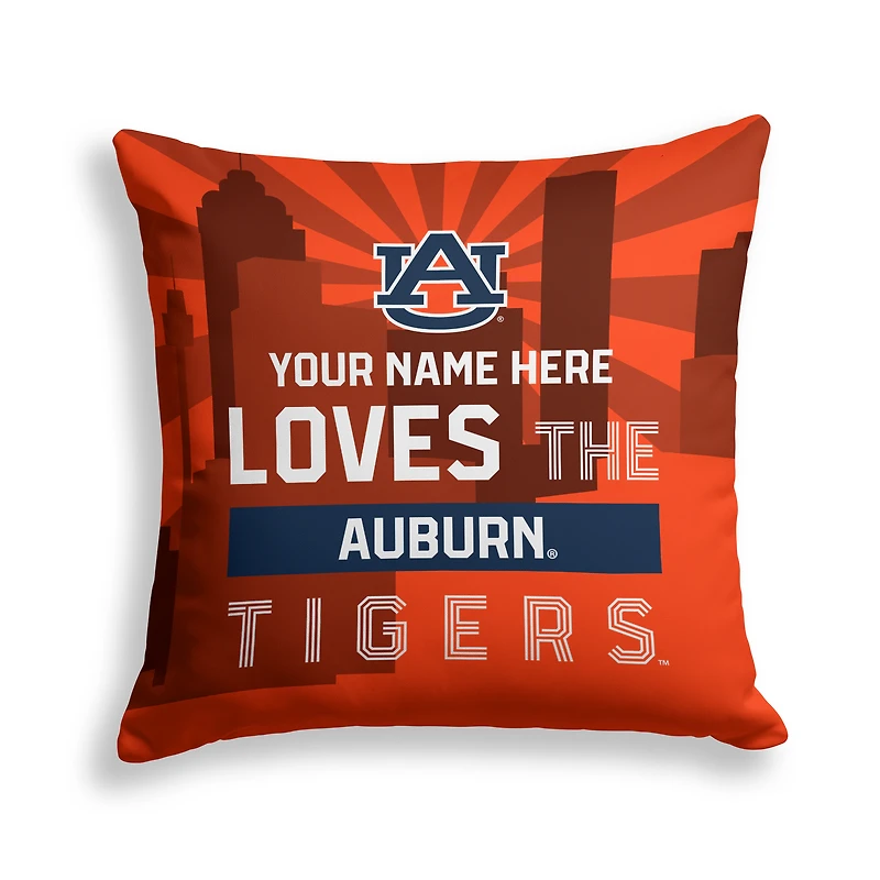 Pegasus Auburn Tigers 18" x 18" City Skyline Personalized Decor Pillow