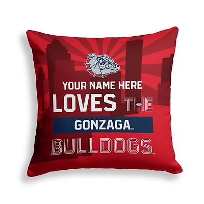 Pegasus Gonzaga Bulldogs 18" x 18" City Skyline Personalized Decor Pillow