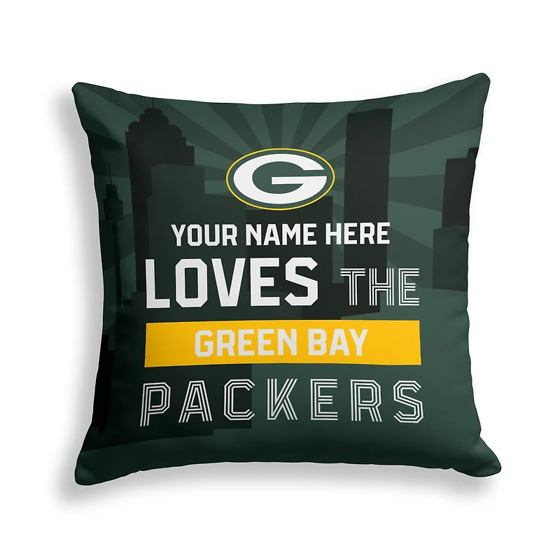 Pegasus Green Bay Packers 18" x 18" City Skyline Personalized Decor Pillow