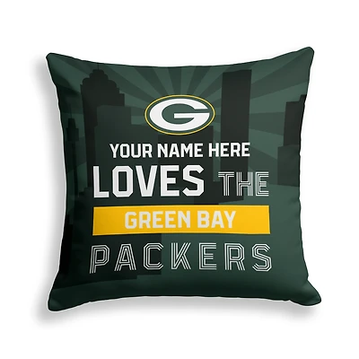 Pegasus Green Bay Packers 18" x 18" City Skyline Personalized Decor Pillow
