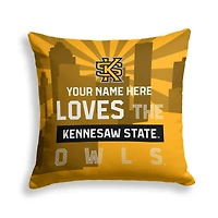 Pegasus Kennesaw State Owls 18" x 18" City Skyline Personalized Decor Pillow