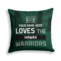 Pegasus Hawaii Rainbow Warriors 18" x 18" City Skyline Personalized Decor Pillow
