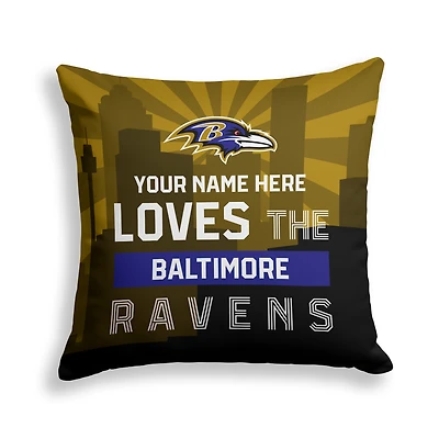Pegasus Baltimore Ravens 18" x 18" City Skyline Personalized Decor Pillow