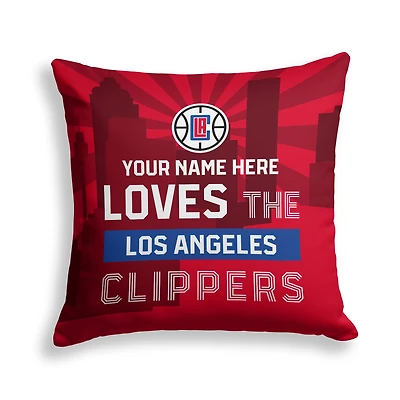 Pegasus LA Clippers 18" x 18" City Skyline Personalized Decor Pillow