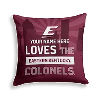 Pegasus Eastern Kentucky Colonels 18" x 18" City Skyline Personalized Decor Pillow