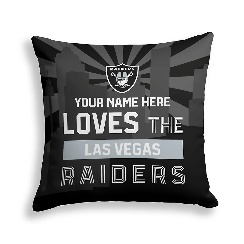 Pegasus Las Vegas Raiders 18" x 18" City Skyline Personalized Decor Pillow