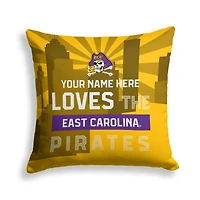 Pegasus ECU Pirates 18" x 18" City Skyline Personalized Decor Pillow