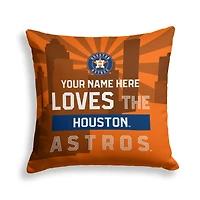 Pegasus Houston Astros 18" x 18" City Skyline Personalized Decor Pillow