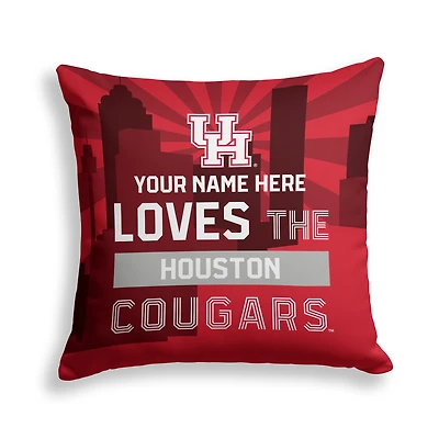 Pegasus Houston Cougars 18" x 18" City Skyline Personalized Decor Pillow