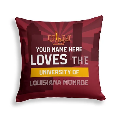 Pegasus ULM Warhawks 18" x 18" City Skyline Personalized Decor Pillow