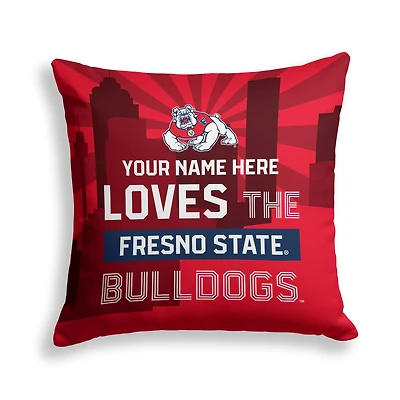 Pegasus Fresno State Bulldogs 18" x 18" City Skyline Personalized Decor Pillow