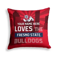 Pegasus Fresno State Bulldogs 18" x 18" City Skyline Personalized Decor Pillow