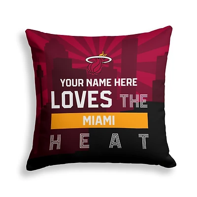 Pegasus Miami Heat 18" x 18" City Skyline Personalized Decor Pillow