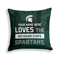 Pegasus Michigan State Spartans 18" x 18" City Skyline Personalized Decor Pillow