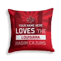 Pegasus Louisiana Ragin' Cajuns 18" x 18" City Skyline Personalized Decor Pillow