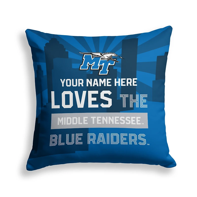 Pegasus MTSU Blue Raiders 18" x 18" City Skyline Personalized Decor Pillow