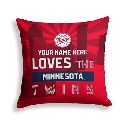 Pegasus Minnesota Twins 18" x 18" City Skyline Personalized Decor Pillow
