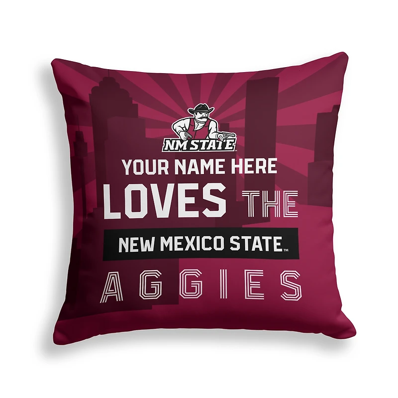Pegasus New Mexico State Aggies 18" x 18" City Skyline Personalized Decor Pillow