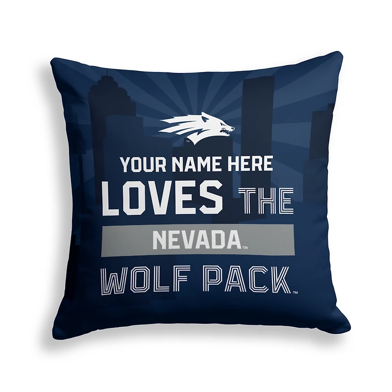 Pegasus Nevada Wolf Pack 18" x 18" City Skyline Personalized Decor Pillow