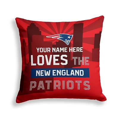 Pegasus New England Patriots 18" x 18" City Skyline Personalized Decor Pillow