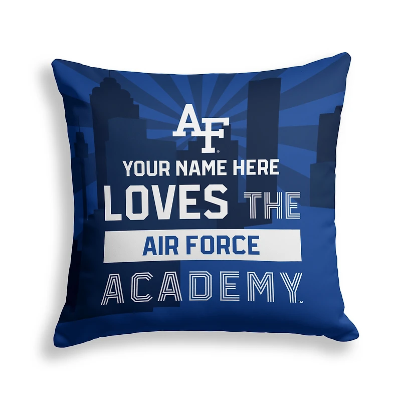 Pegasus Air Force Falcons 18" x 18" City Skyline Personalized Decor Pillow