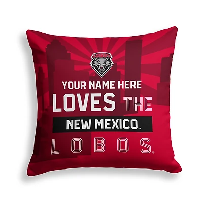 Pegasus New Mexico Lobos 18" x 18" City Skyline Personalized Decor Pillow