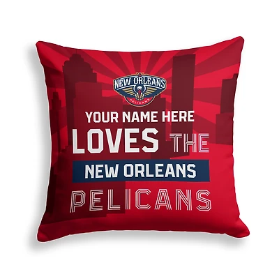 Pegasus New Orleans Pelicans 18" x 18" City Skyline Personalized Decor Pillow