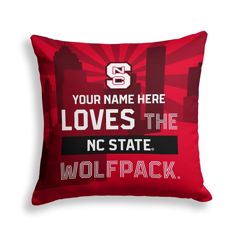 Pegasus NC State Wolfpack 18" x 18" City Skyline Personalized Decor Pillow