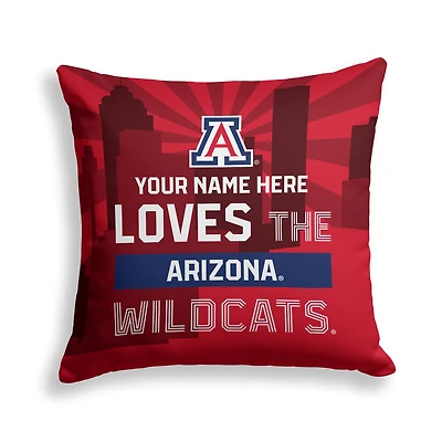 Pegasus Arizona Wildcats 18" x 18" City Skyline Personalized Decor Pillow