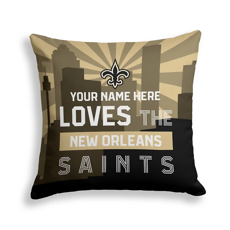 Pegasus New Orleans Saints 18" x 18" City Skyline Personalized Decor Pillow