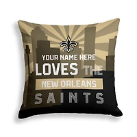 Pegasus New Orleans Saints 18" x 18" City Skyline Personalized Decor Pillow