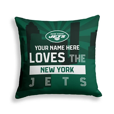 Pegasus New York Jets 18" x 18" City Skyline Personalized Decor Pillow