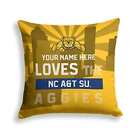 Pegasus North Carolina A&T Aggies 18" x 18" City Skyline Personalized Decor Pillow