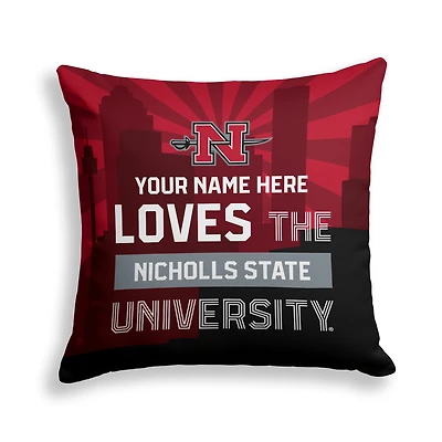 Pegasus Nicholls State Colonels 18" x 18" City Skyline Personalized Decor Pillow