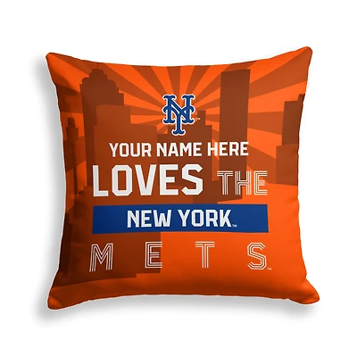 Pegasus New York Mets 18" x 18" City Skyline Personalized Decor Pillow