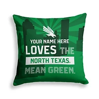 Pegasus North Texas Mean Green 18" x 18" City Skyline Personalized Decor Pillow