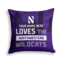 Pegasus Northwestern Wildcats 18" x 18" City Skyline Personalized Decor Pillow