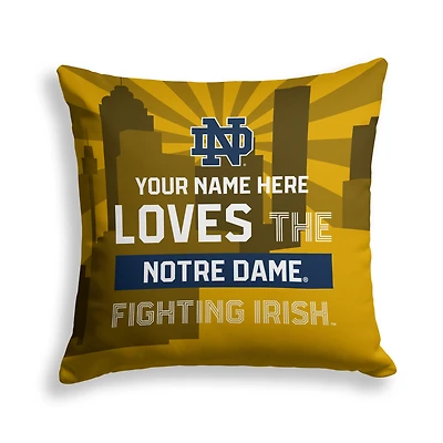 Pegasus Notre Dame Fighting Irish 18" x 18" City Skyline Personalized Decor Pillow