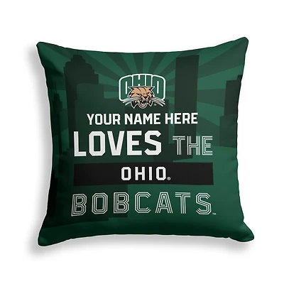Pegasus Ohio Bobcats 18" x 18" City Skyline Personalized Decor Pillow