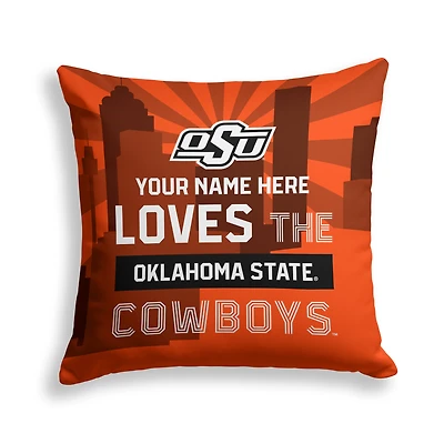Pegasus Oklahoma State Cowboys 18" x 18" City Skyline Personalized Decor Pillow