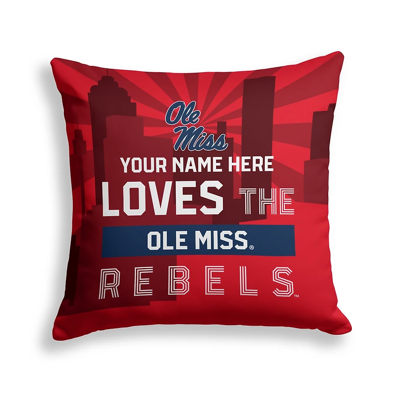 Pegasus Ole Miss Rebels 18" x 18" City Skyline Personalized Decor Pillow