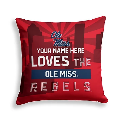 Pegasus Ole Miss Rebels 18" x 18" City Skyline Personalized Decor Pillow