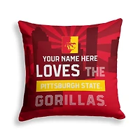 Pegasus Pittsburg State Gorillas 18" x 18" City Skyline Personalized Decor Pillow