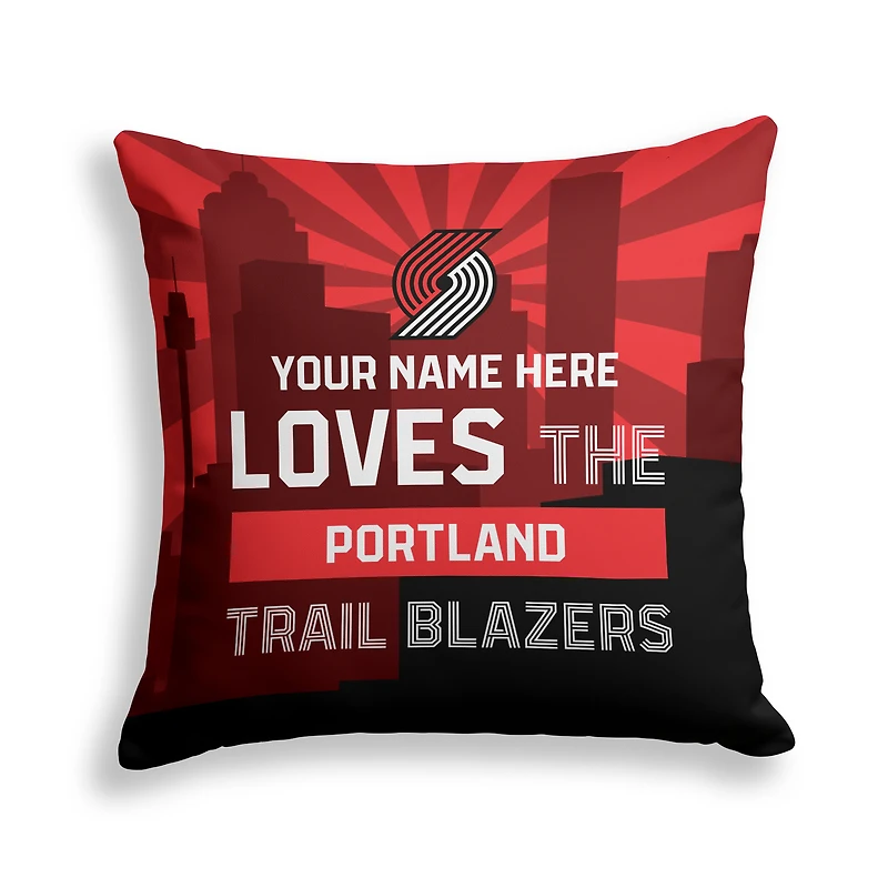 Pegasus Portland Trail Blazers 18" x 18" City Skyline Personalized Decor Pillow